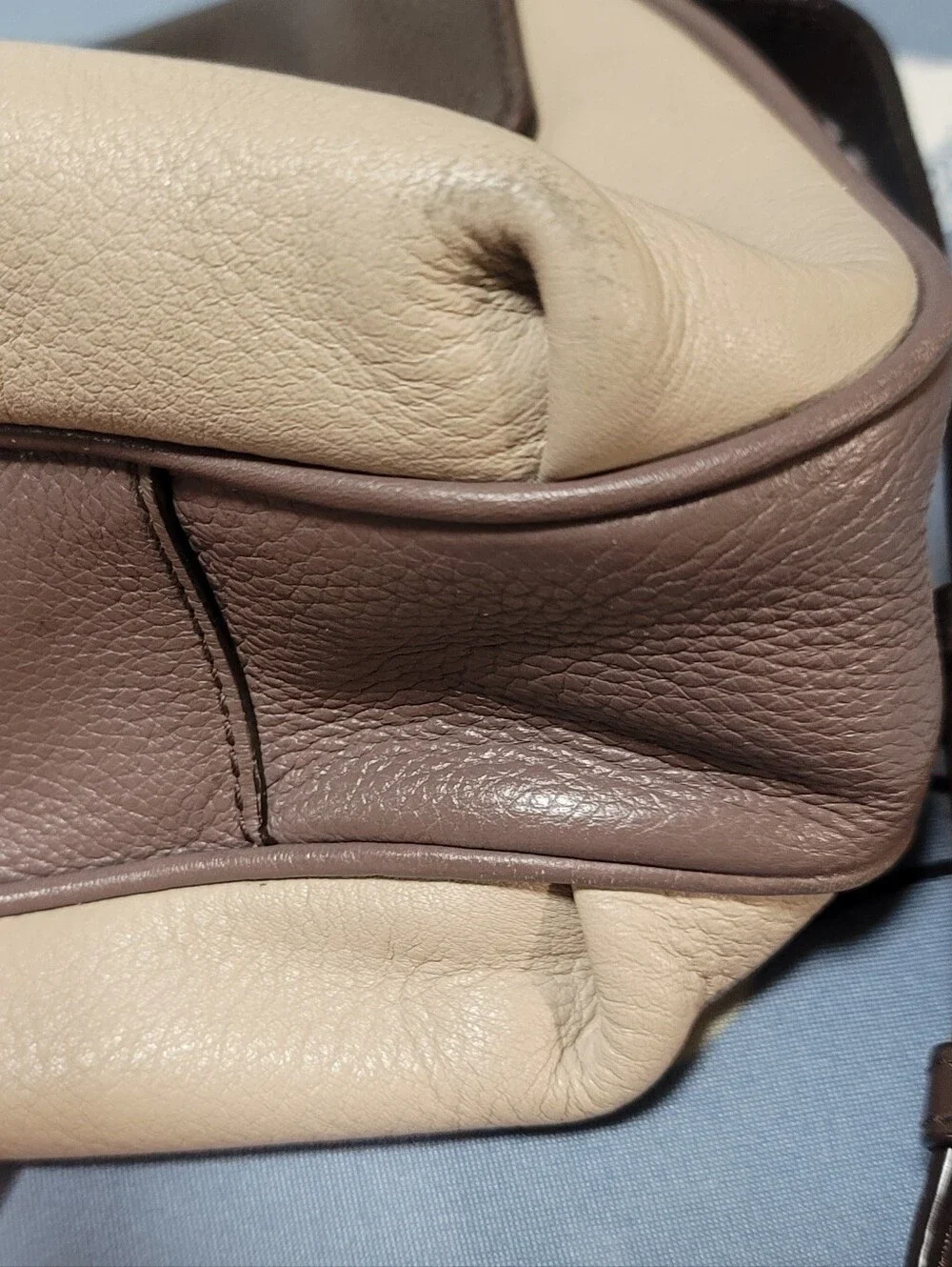 Marc by Marc Jacobs Taupe/Brown Pebbled Leather Shoulder/Crossbody Bag - Picture 8 of 16
